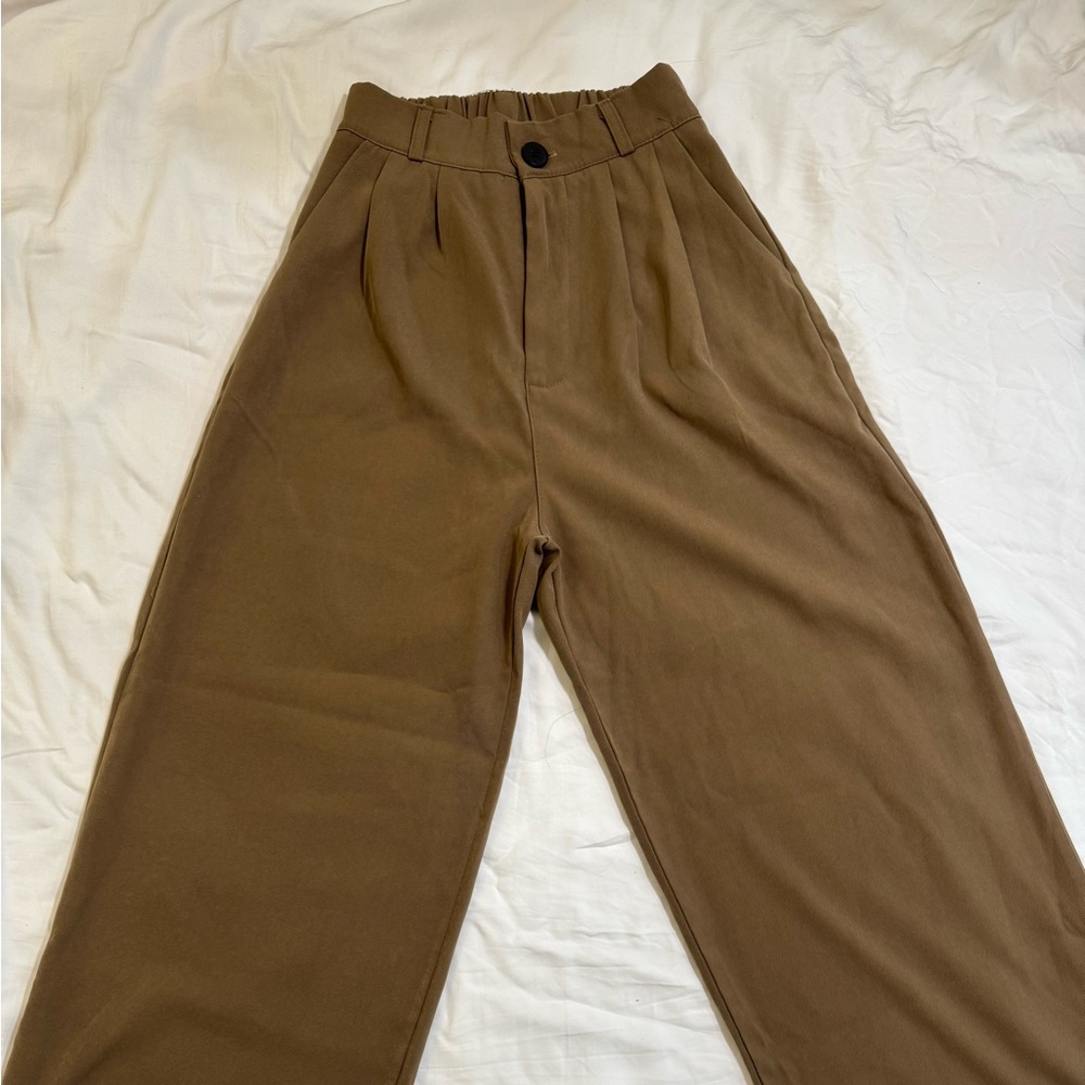 Elegant Wide Leg Brown Pants